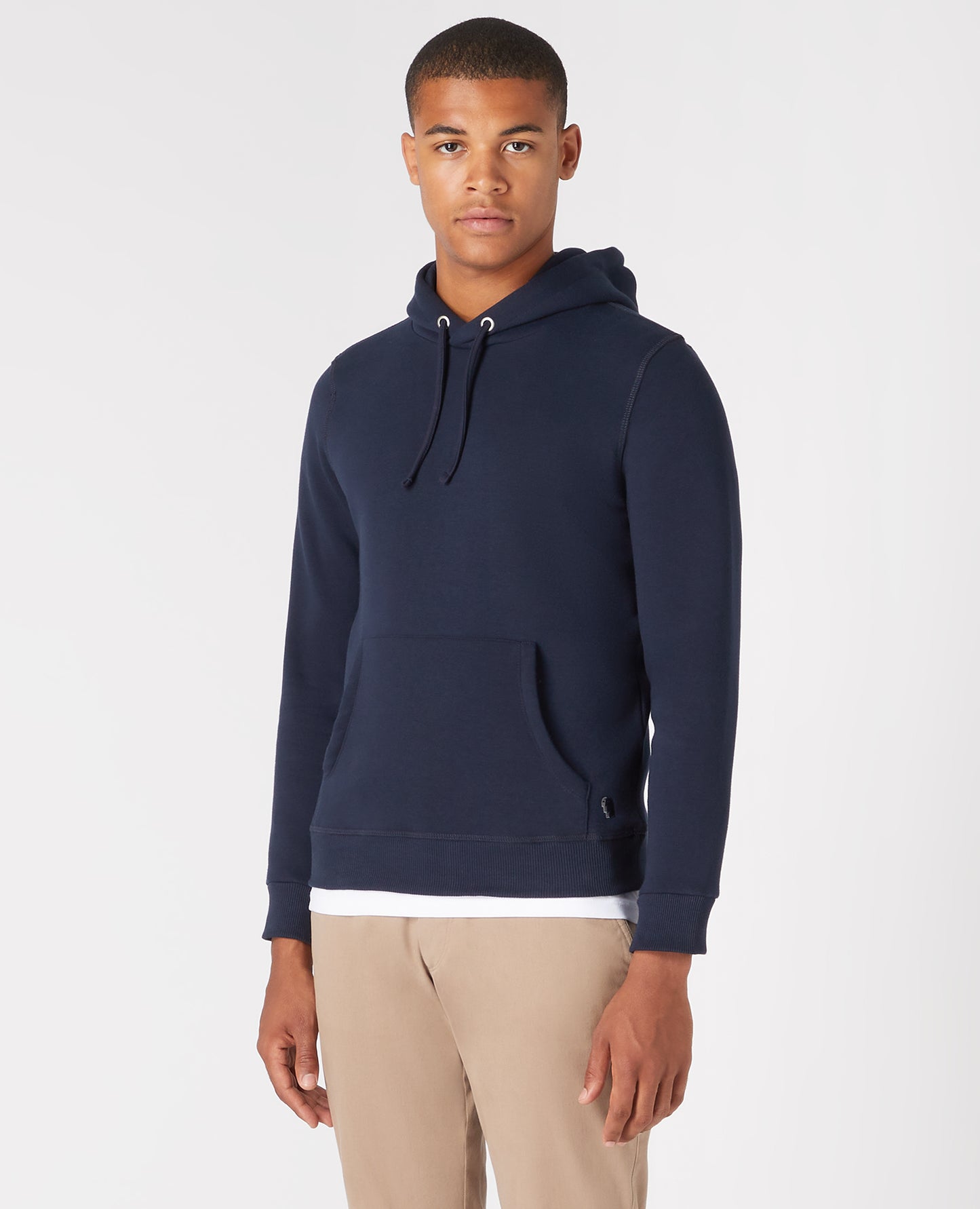 Hoodie - Tapered Fit Cotton-Blend Navy