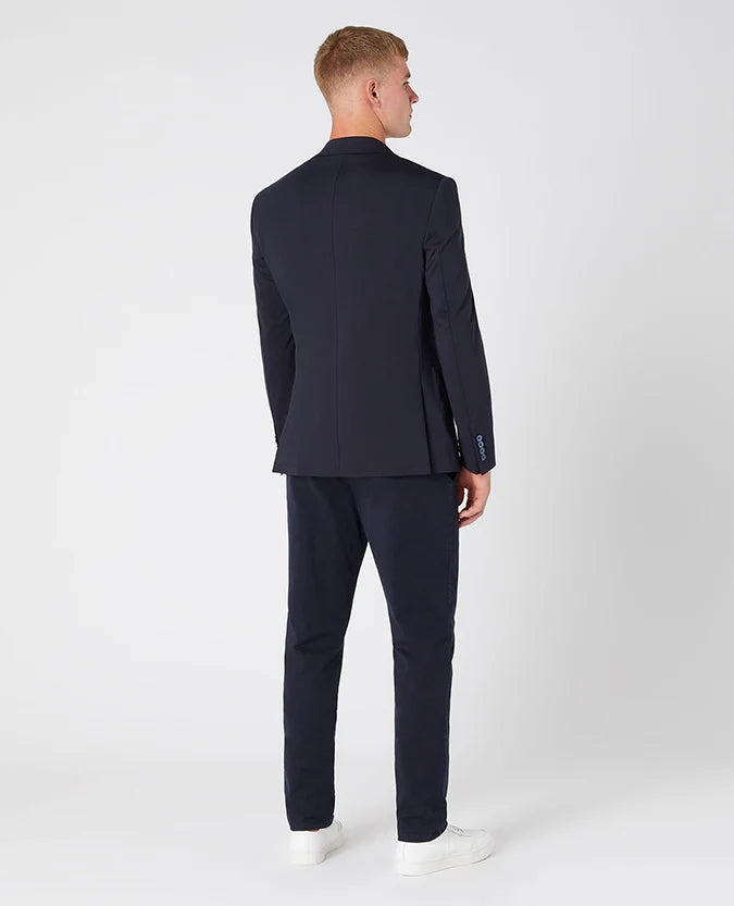 Jacket - Tapered Fit Cotton-Stretch Jersey Navy