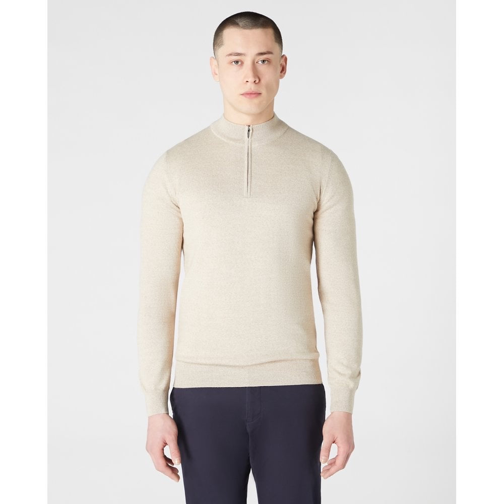 Tapered fit Merino Wool Quarter Zip Sweater