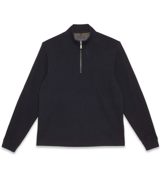 Half-zip cotton blend sweatshirt