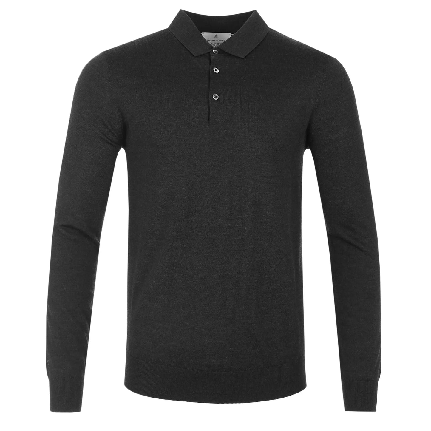 Long sleeve Merino Knit Polo Shirt