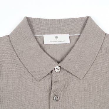 Long sleeve Merino Knit Polo Shirt