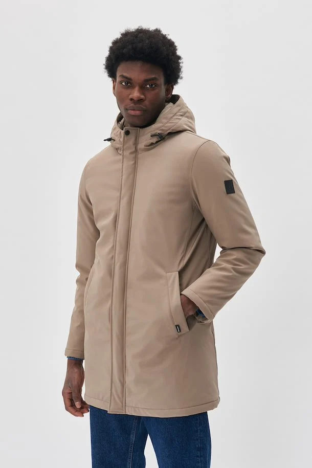 Hooded coat - brown